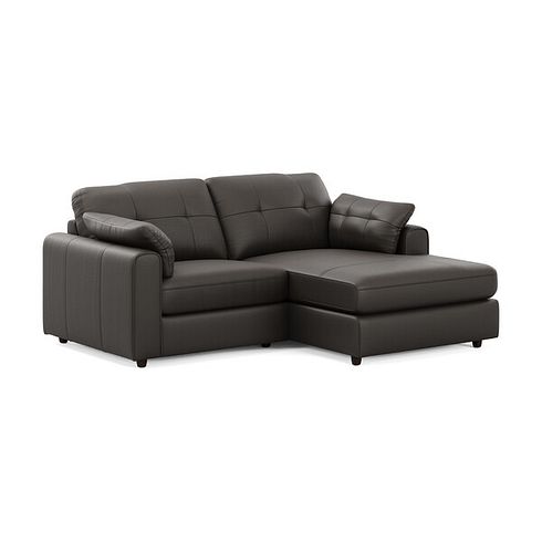 Marley Modular 2 Seater Right Hand Compact Chaise Sofa in Oslo Storm Leather - Group 13