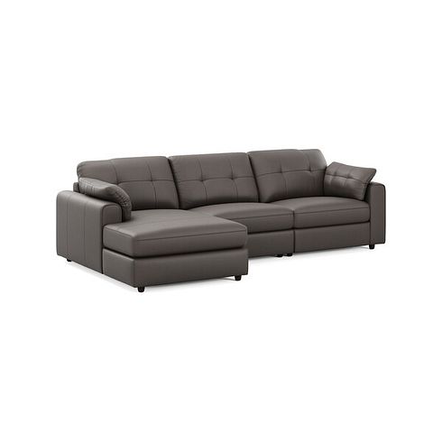 Marley Modular 3 Seater Left Hand Chaise Sofa in Oslo Elephant Grey Leather - Group 14