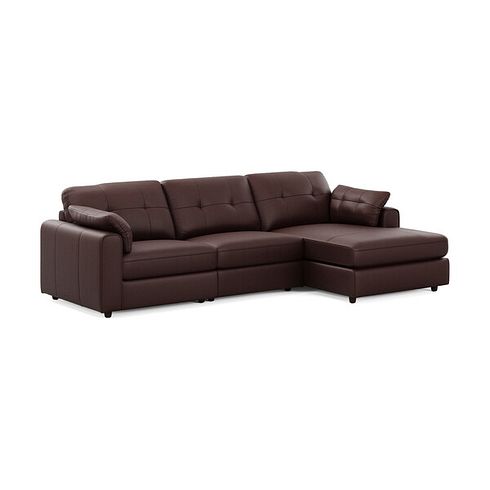 Marley Modular 3 Seater Right Hand Chaise Sofa in Oslo Chestnut Leather - Group 15