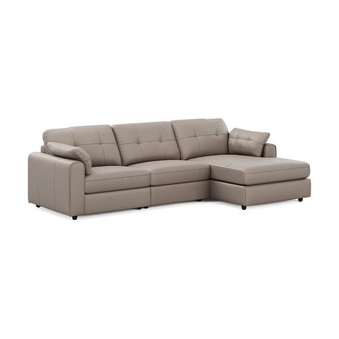 Marley Modular 3 Seater Right Hand Chaise Sofa in Oslo Oyster Leather - Group 15