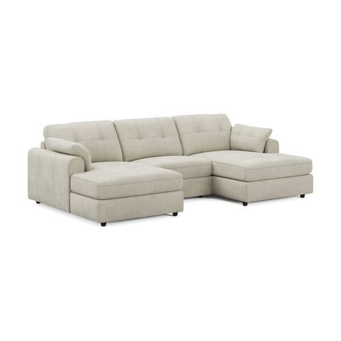 Marley Modular 3 Seater U-Shape Chaise Sofa in Lila Ivory Fabric - Group 16