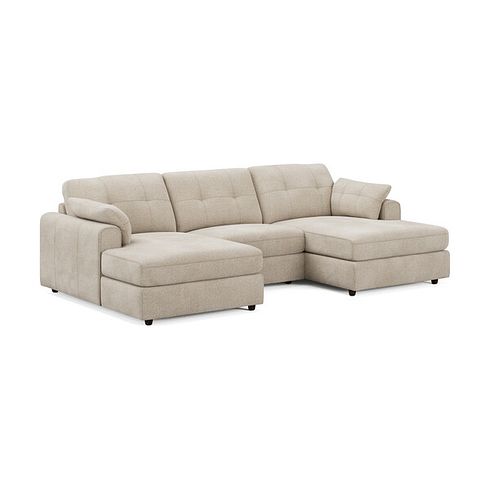 Marley Modular 3 Seater U-Shape Chaise Sofa in Lila Natural Fabric - Group 16