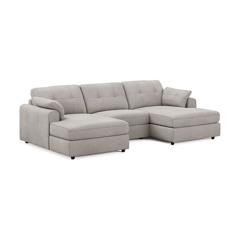 Marley Modular 3 Seater U-Shape Chaise Sofa in Lila Stone Fabric - Group 16