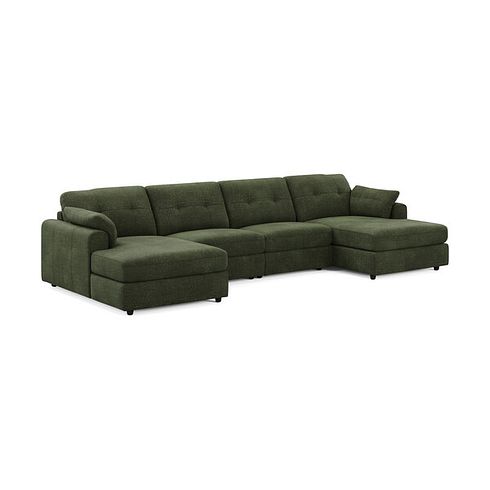 Marley Modular 4 Seater U-Shape Chaise Sofa in Lila Pine Fabric - Group 17