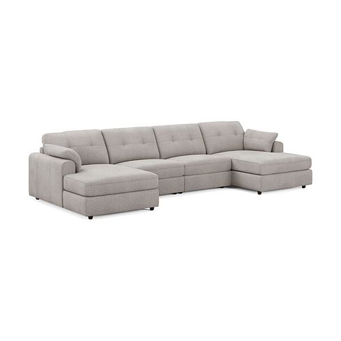 Marley Modular 4 Seater U-Shape Chaise Sofa in Lila Stone Fabric - Group 17