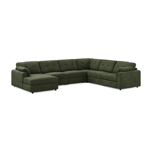 Marley Modular 6 Seater Left Hand Corner Sofa with Chaise in Lila Pine Fabric - Group 18
