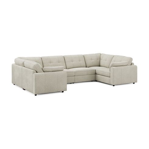 Marley Small U-Shape Modular Corner Sofa in Lila Ivory Fabric - Group 10