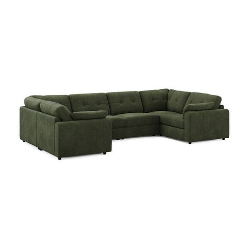 Marley Small U-Shape Modular Corner Sofa in Lila Pine Fabric - Group 10