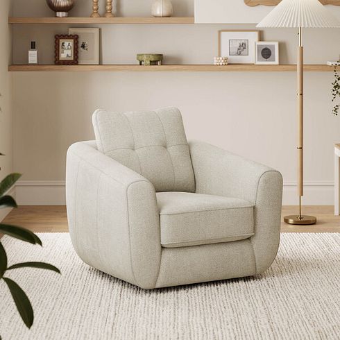 Marley Swivel Chair in  Lila Ivory Fabric