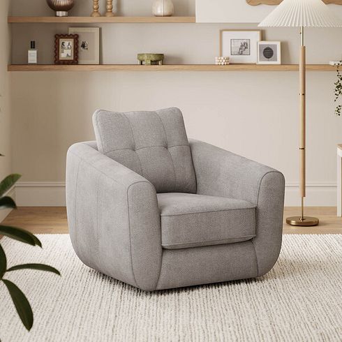 Marley Swivel Chair in  Lila Stone Fabric