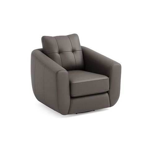 Marley Swivel Chair in  Oslo Elephant Grey Leather
