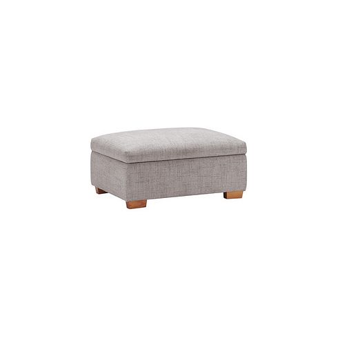 Marlow Storage Footstool in Andaz Silver Fabric