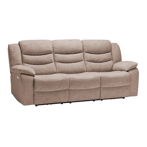 Marlow 3 Seater Electric Recliner Sofa in Dorset Beige Fabric