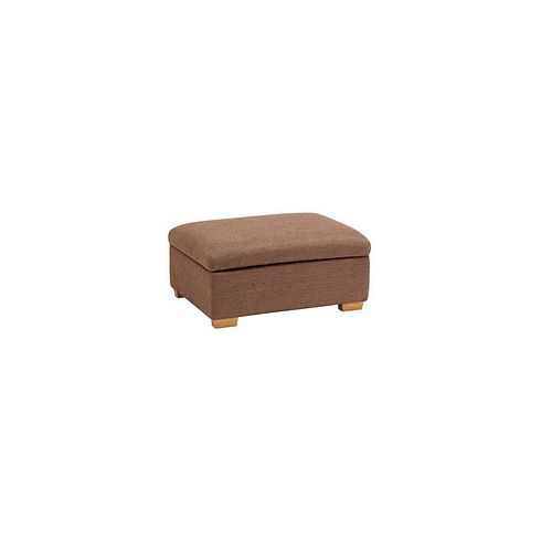 Marlow Storage Footstool in Plush Brown Fabric