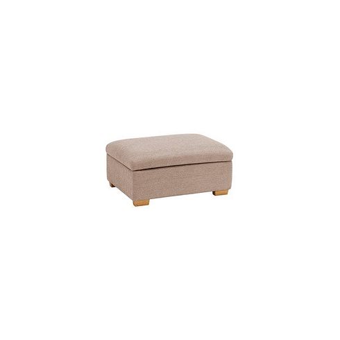 Marlow Storage Footstool in Plush Beige Fabric