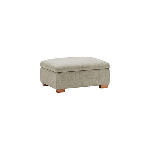 Marlow Storage Footstool in Plush Beige Fabric