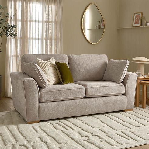 Melton 3 Seater Sofa in Tilda Latte Fabric