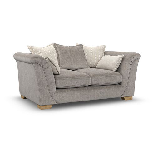 Milldale 2 Seater Pillow Back Sofa in Garda Acier Fabric with Linen Scatters