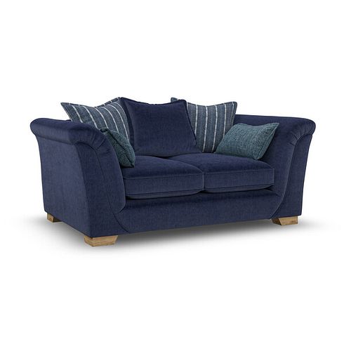 Milldale 2 Seater Pillow Back Sofa in Garda Atomic Fabric with Navy Scatters