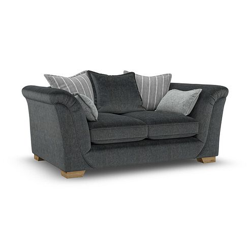 Milldale 2 Seater Pillow Back Sofa in Garda Carbon Fabric with Grey Scatters