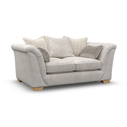 Milldale 2 Seater Pillow Back Sofa in  Milo Ivory Fabric with Linen Scatters