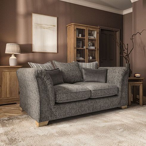 Milldale 2 Seater Pillow Back Sofa in  Milo Mocha Fabric with Earth Scatters