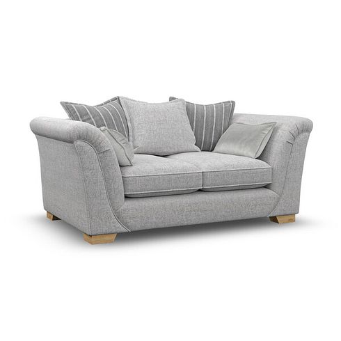 Milldale 2 Seater Pillow Back Sofa in Milo Silver Fabric with Grey Scatters