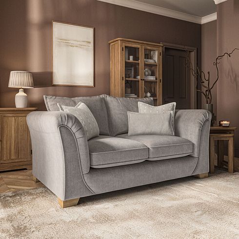 Milldale 2 Seater Sofa in Garda Acier Fabric with Linen Scatters