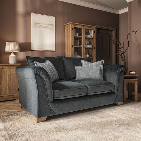 Milldale 2 Seater Sofa in Garda Carbon Fabric with Grey Scatters