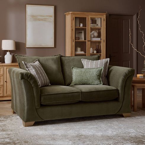Milldale 2 Seater Sofa in Garda Seaweed Fabric with Earth Scatters