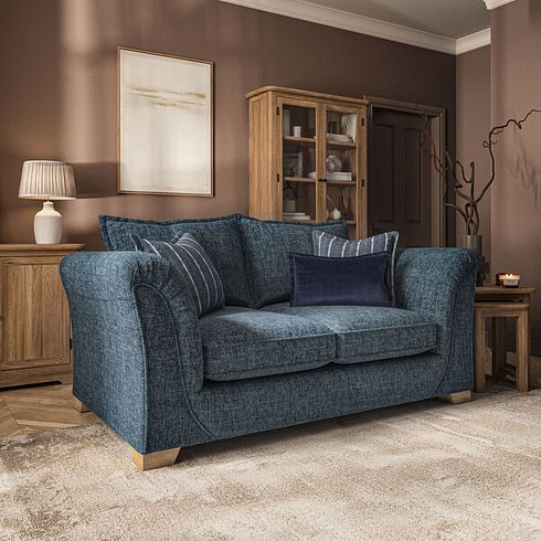 Milldale 2 Seater Sofa in  Milo Navy Fabric with Navy Scatters
