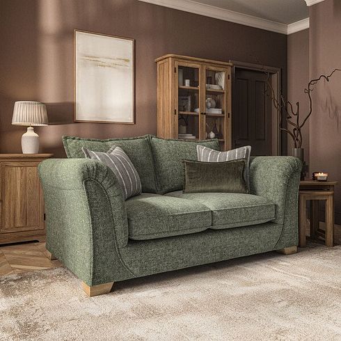 Milldale 2 Seater Sofa in Milo Olive Fabric with Earth Scatters