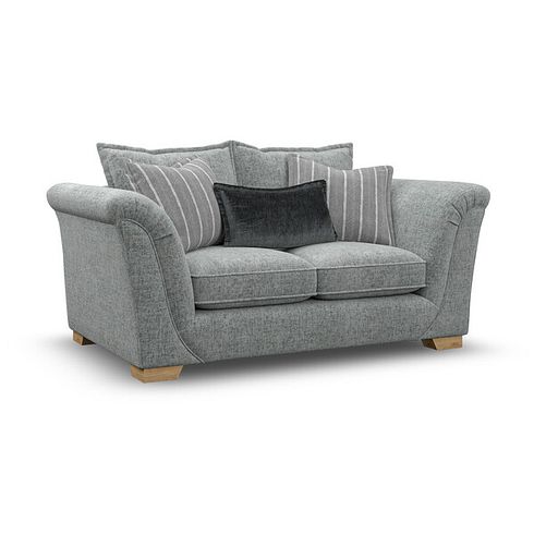 Milldale 2 Seater Sofa in Milo Pewter Fabric with Grey Scatters