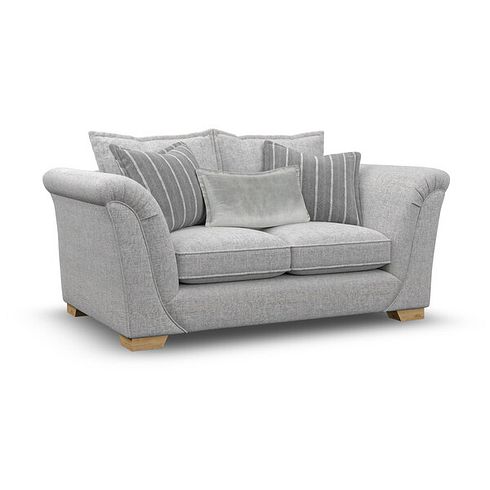 Milldale 2 Seater Sofa in Milo Silver Fabric with Grey Scatters