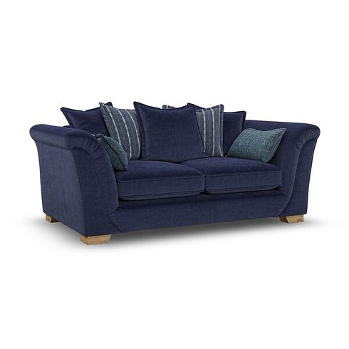 Milldale 3 Seater Pillow Back Sofa in Garda Atomic Fabric with Navy Scatters