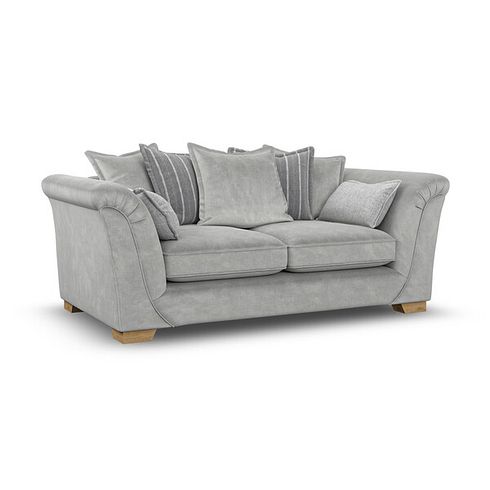 Milldale 3 Seater Pillow Back Sofa in Garda Showers Fabric with Grey Scatters