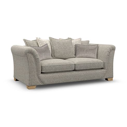 Milldale 3 Seater Pillow Back Sofa in Milo Mink Fabric with Linen Scatters