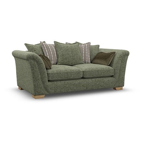 Milldale 3 Seater Pillow Back Sofa in Milo Olive Fabric with Earth Scatters