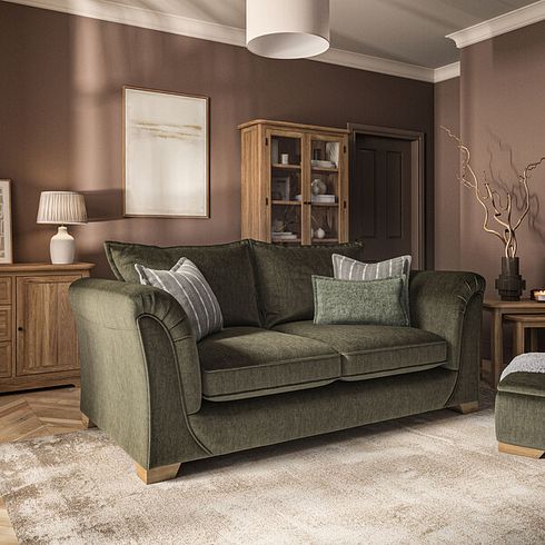 Milldale 3 Seater Sofa in Garda Seaweed Fabric with Earth Scatters
