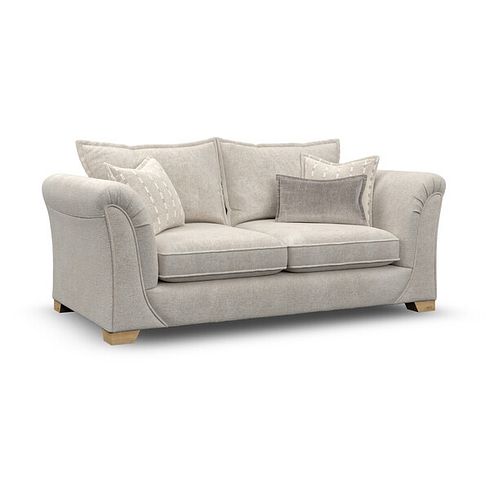 Milldale 3 Seater Sofa in Milo Cream Fabric with Linen Scatters