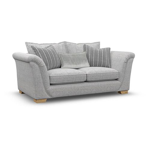 Milldale 3 Seater Sofa in Milo Silver Fabric with Grey Scatters