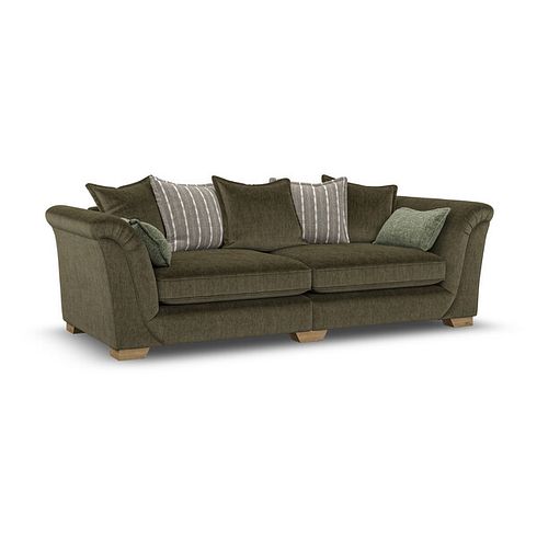 Milldale 4 Seater Pillow Back Sofa in Garda Seaweed Fabric with Earth Scatters