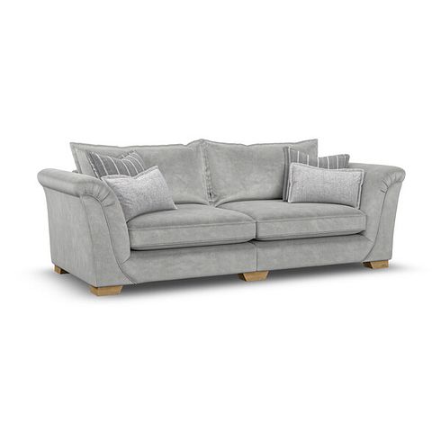 Milldale 4 Seater Sofa in Garda Showers Fabric with Grey Scatters