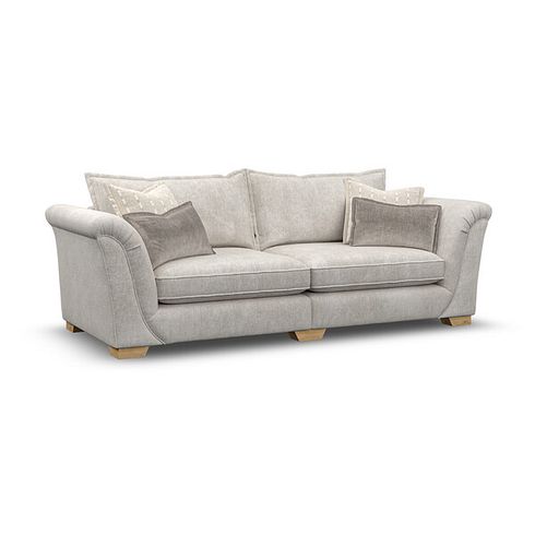 Milldale 4 Seater Sofa in  Milo Ivory Fabric with Linen Scatters