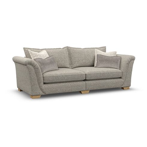 Milldale 4 Seater Sofa in Milo Mink Fabric with Linen Scatters