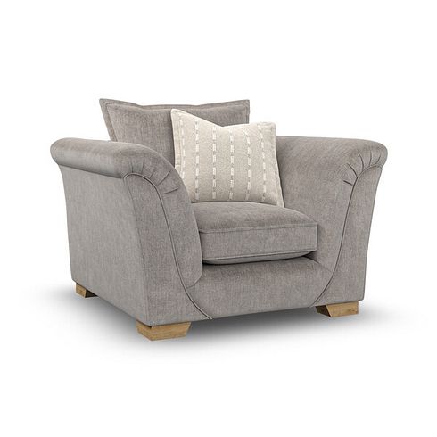 Milldale Armchair in Garda Acier Fabric with Linen Scatters