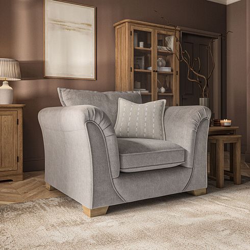 Milldale Armchair in Garda Acier Fabric with Linen Scatters