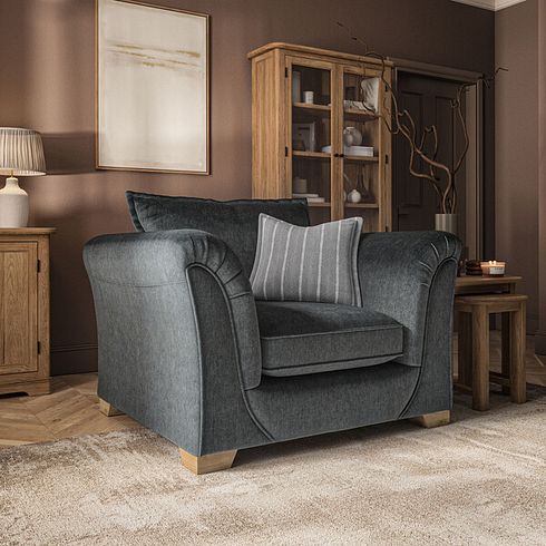 Milldale Armchair in Garda Carbon Fabric with Grey Scatters