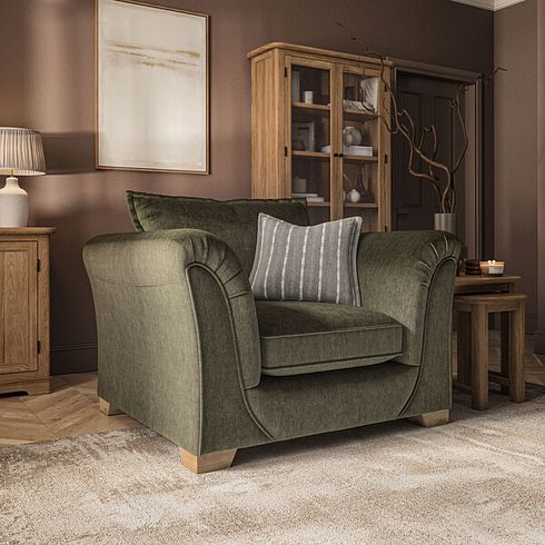 Milldale Armchair in Garda Seaweed Fabric with Earth Scatters