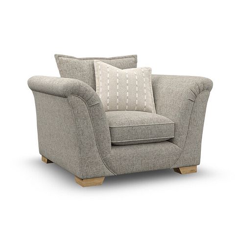 Milldale Armchair in Milo Mink Fabric with Linen Scatters